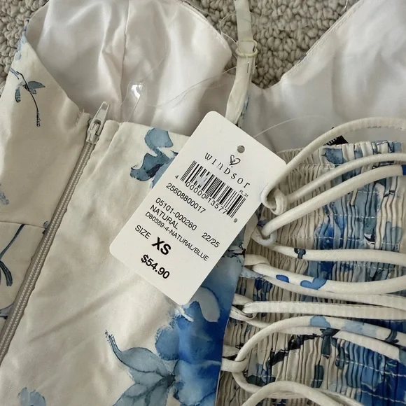 Windsor Blue Floral Kids Dress - Picture 3 of 3